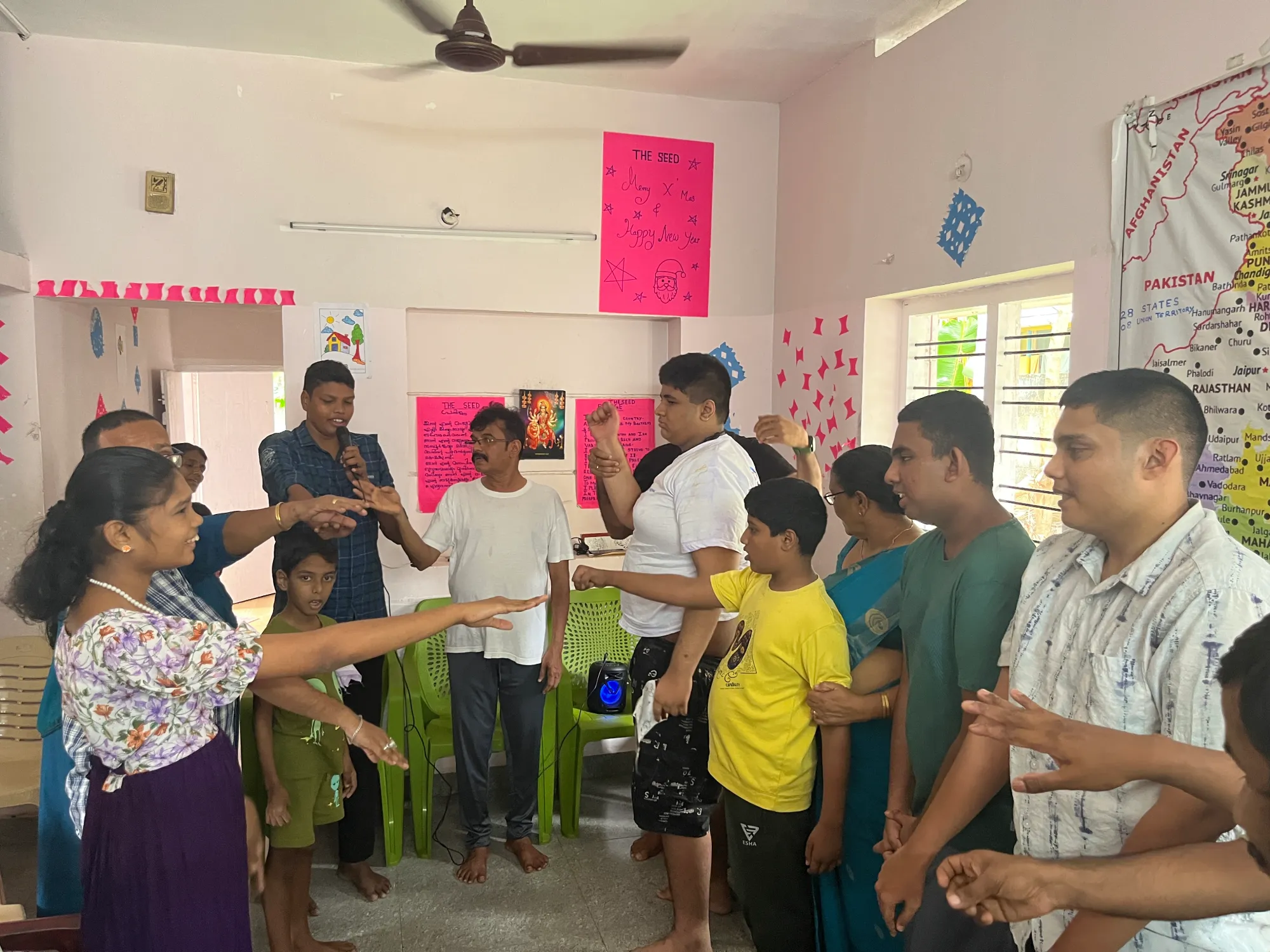 Children reciting the school pledge
